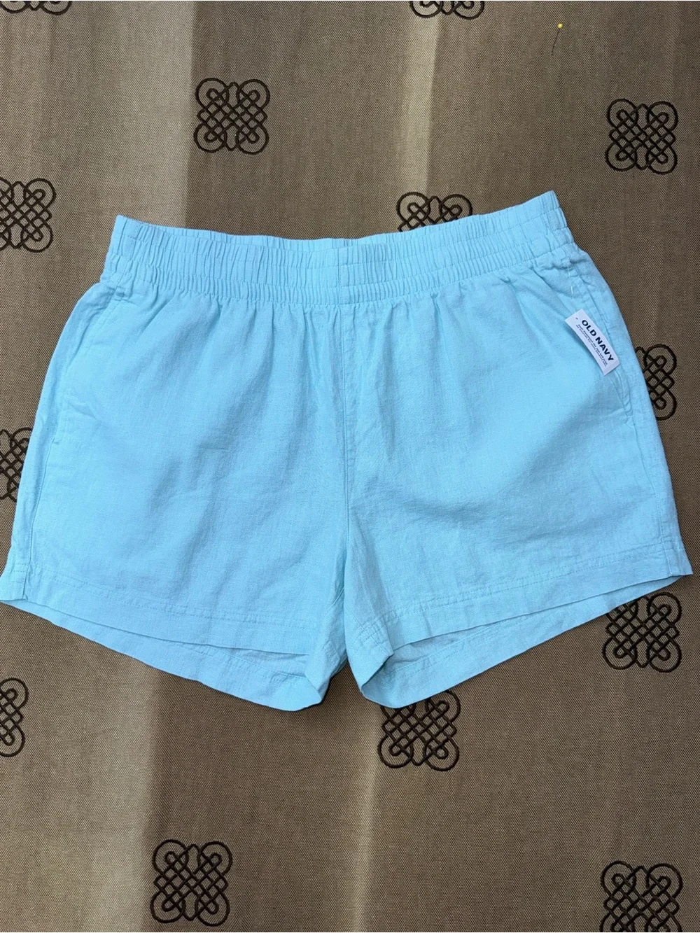 Old Navy NWT! Women'S Pull-On Linen Blend Short In Blue  Size L